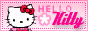 mini button featuring hot pink Hello Kitty.